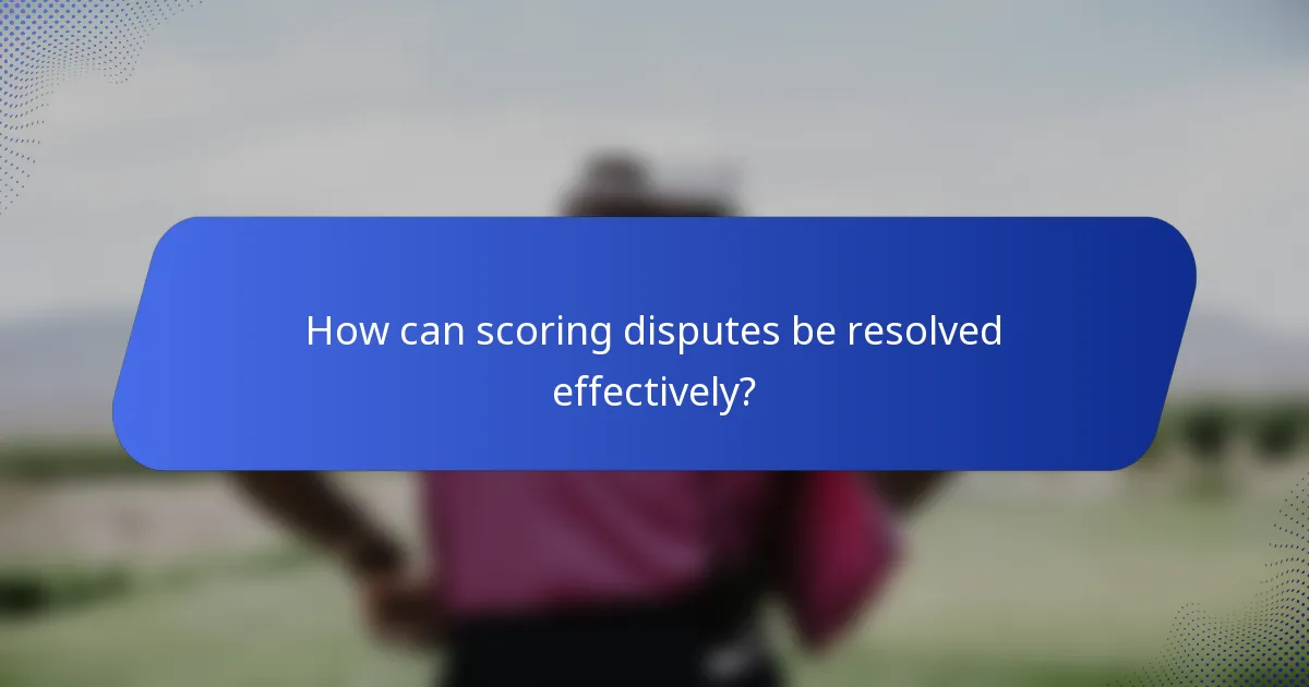 How can scoring disputes be resolved effectively?