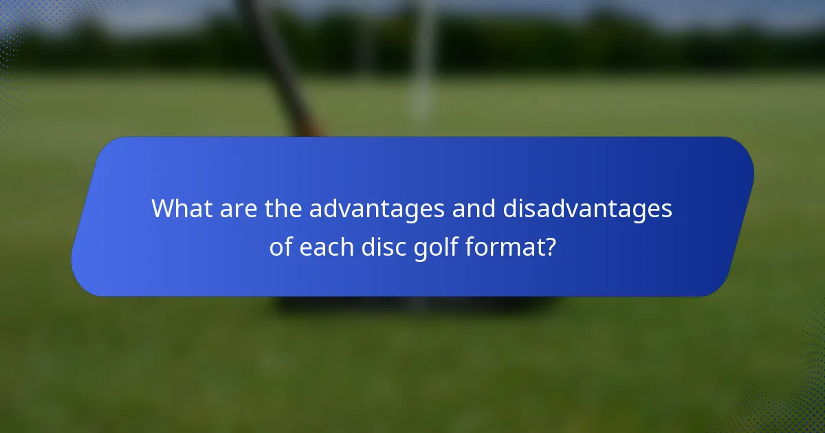 What are the advantages and disadvantages of each disc golf format?