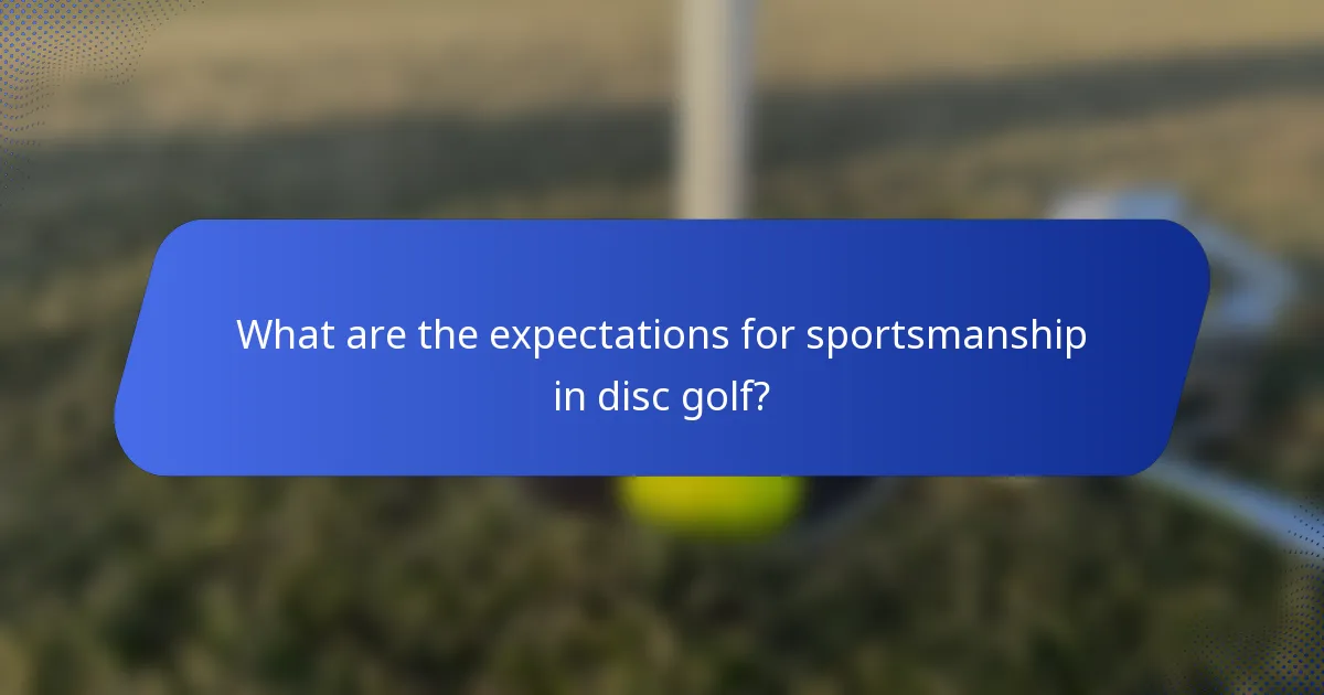 What are the expectations for sportsmanship in disc golf?