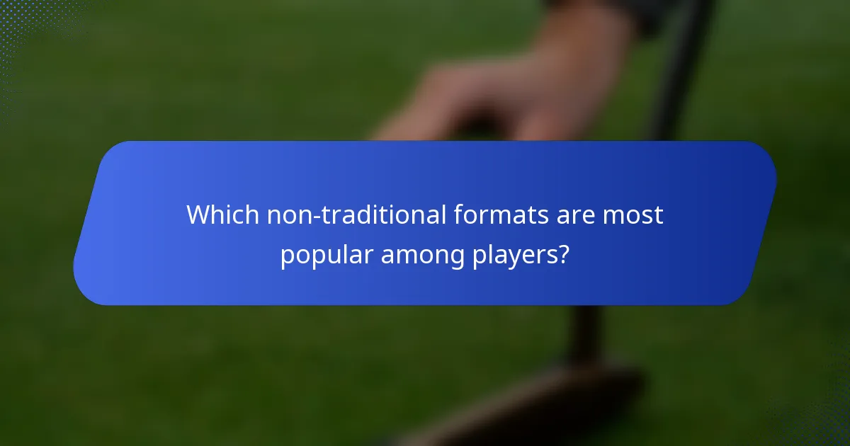 Which non-traditional formats are most popular among players?